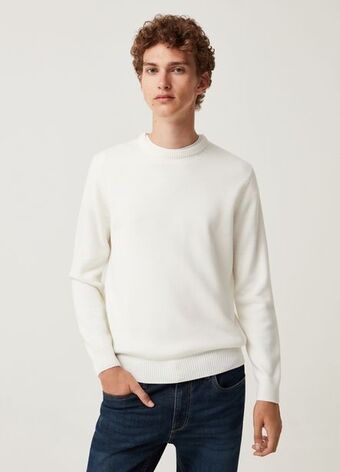 Pullover girocollo tinta unita