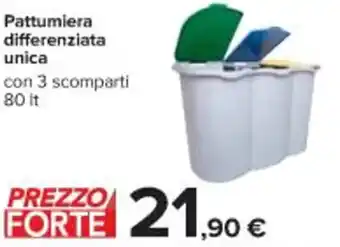 Carrefour Iper Pattumiera differenziata unica 80 lt offerta