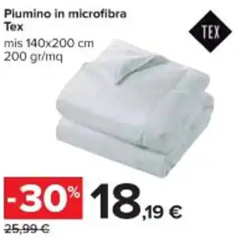 Carrefour Iper Tex Piumino in microfibra 140x200 cm 200 gr/mq offerta