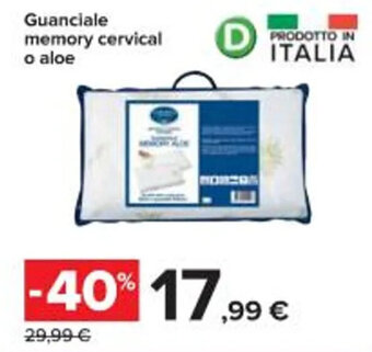 Carrefour Iper Guanciale memory cervical o aloe offerta