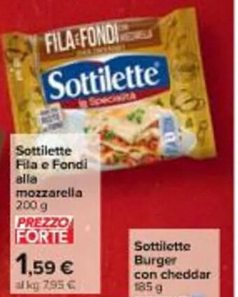 Carrefour Iper Sottilette Fila e Fondi alla mozzarella 200 g offerta