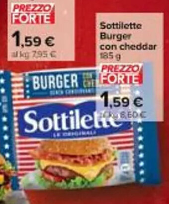 Carrefour Iper Sottilette Burger con cheddar 185 g offerta
