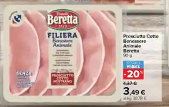 Carrefour Iper Beretta Prosciutto Cotto Benessere Animale 90 g offerta