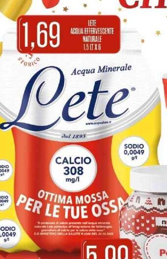 Lete Acqua Effervescente Naturale 1,5 Lt x 6