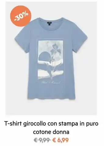 T-shirt girocllo con stampa