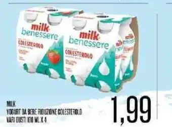 Supermercati Pasquale Prisco Milk Yogurt Da Bere Riduzione Colesterolo Vari Gusti 100 ml x 4 offerta