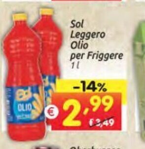 Centro Commerciale Discount Sol Leggero Olio per Friggere 1 L offerta
