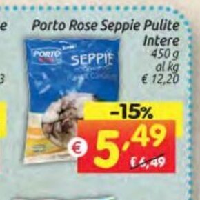 Porto Rose Seppie Pulite Intere 450 g