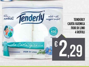 Tenderly Carta Igienica Fior Di Lino 4 Rotoli