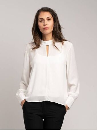 Camicia donna manica lunga in georgette tinta unita