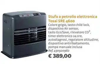 Bricocenter Stufa a petrolio elettronica Tosai SRE 4600 offerta