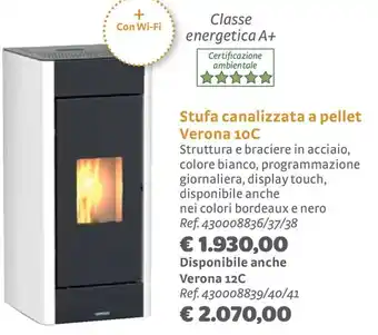 Bricocenter Stufa canalizzata a pellet Verona 10C offerta
