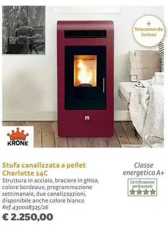 Bricocenter Stufa canalizzata a pellet Charlotte 14C offerta
