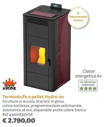 Bricocenter Termostufa a pellet Hydro 20 offerta