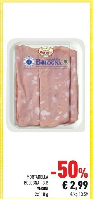 Conad Veroni Mortadella Bologna IGP 110 G(ml) offerta