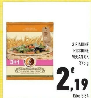 Conad 3 Piadine Riccione Vegan Ok offerta