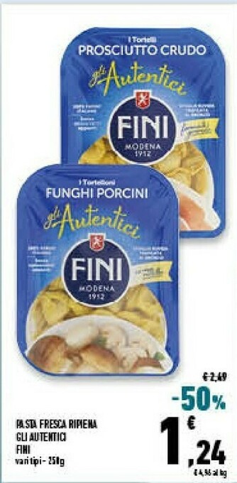 Conad Superstore Fini Modena Fini - Tortelloni Gli Autentici Al Prosciutto Crudo 250 G(ml) offerta