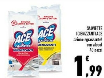Conad Ace Salviette Igienizzanti Con Alcool 40 Pezzi offerta