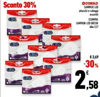 Conad Lampa Conad - Da LED Goccia 40 W offerta
