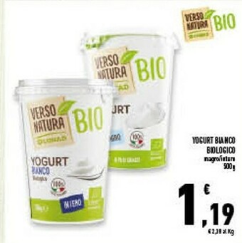 Conad Conad - Yogurt Bianco Biologico Verso Natura 500 G(ml) offerta