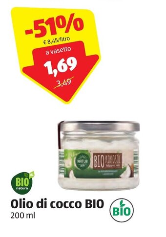 ALDI Bio natura Olio di cocco BIO 200 ml offerta
