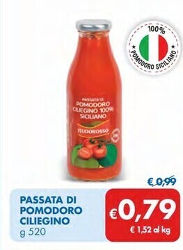 MD Discount Feudorosso passata di pomodoro ciliegino offerta