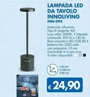 MD Discount Innoliving lampada led da tavolo offerta