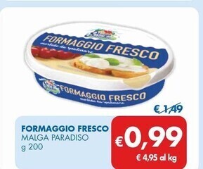 MD Discount Malga paradiso formaggio fresco offerta