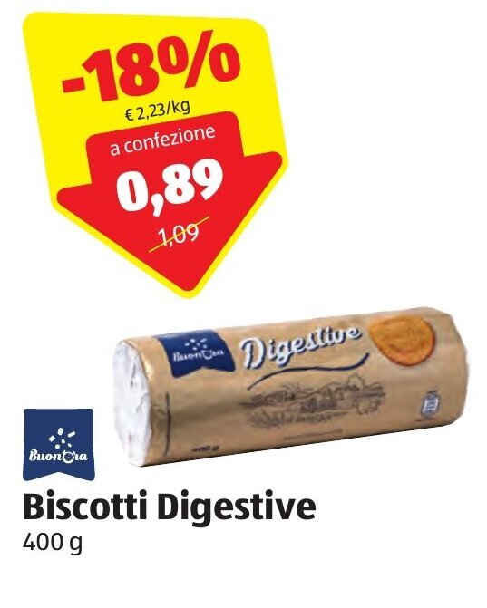 BuonOra Biscotti Digestive 400 g offerta di ALDI