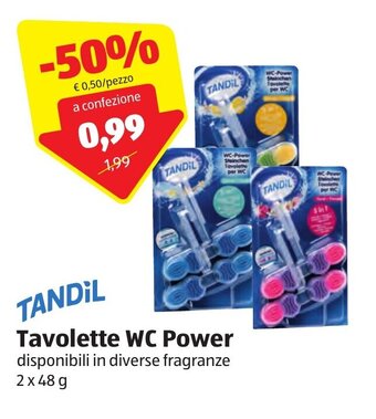 ALDI Tandìl Tavolette WC power 2 x 48 g offerta