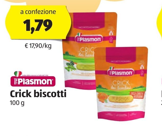 Plasmon Crick biscotti 100 g offerta di ALDI