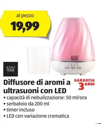 ALDI Easy Home Diffusore di aromi a ultrasuoni con LED offerta