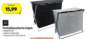ALDI Easy Home Portabiancheria triplo 61,5 x 37,5 x 56 cm offerta