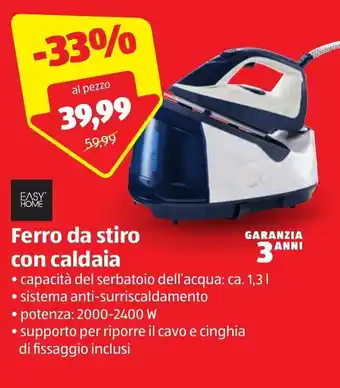 Easy Home Ferro da stiro con caldaia