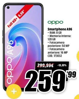 MediaWorld oppo Smartphone A96 offerta