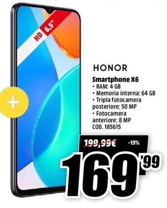 MediaWorld Honor Smartphone X6 offerta