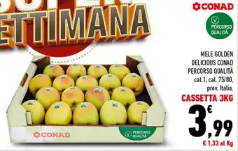 Conad Conad Percorso Qualità Mele Golden Delicious cassetta 3 kg offerta