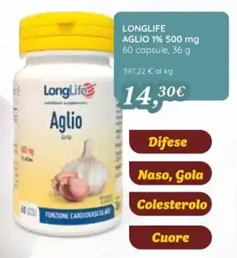 Coop Longlife Aglio 1% 500 mg 60 capsule 36 g offerta
