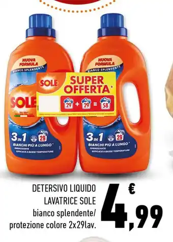 Conad Sole Detersivo Liquido Lavatrice 2x29lav. offerta