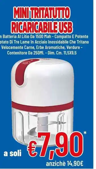 Mini Tritatutto Ricaricabile USB