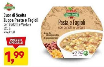 DPiù Cuor di Scelta Zuppa Pasta e Fagioli con Borlotti e Verdure 620 g offerta