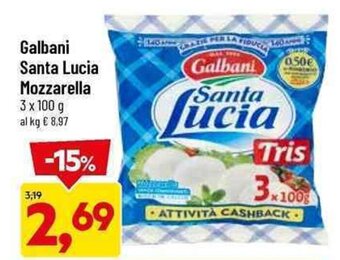 DPiù Galbani Santa Lucia Mozzarella 3 x 100 g offerta