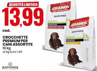 Eurospin Radames Crocchette Premium per Cani Assortite 10 kg offerta