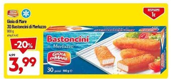 DPiù Gioia di Mare 30 Bastoncini di Merluzzo 900 g offerta
