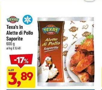 DPiù Texa's In Alette di Pollo Saporite 600 g offerta