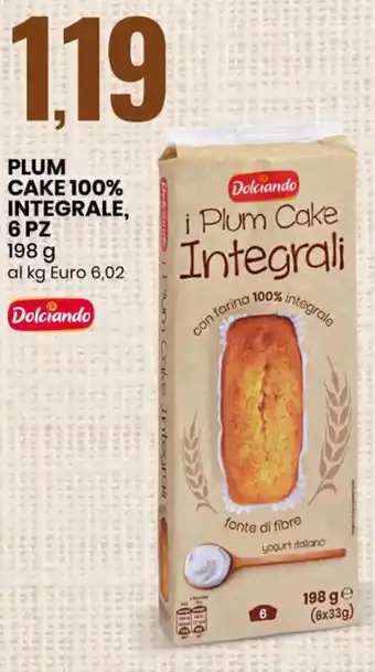 Dolciando Plum Cake 100% Integrale, 6 pz 198 g