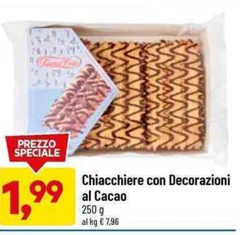 DPiù Chiacchiere con Decorazioni al Cacao 250 g offerta