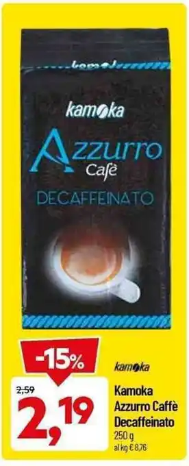 DPiù Kamoka Azzurro Caffè Decaffeinato 250 g offerta