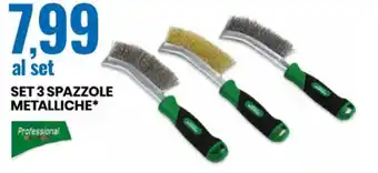 Eurospin Professional Set 3 Spazzole Metalliche offerta