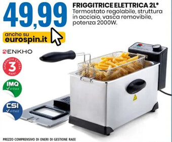Eurospin Enkho Friggitrice Elettrica 2L offerta